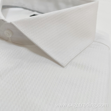 White jacquard shirt 100%cotton for men